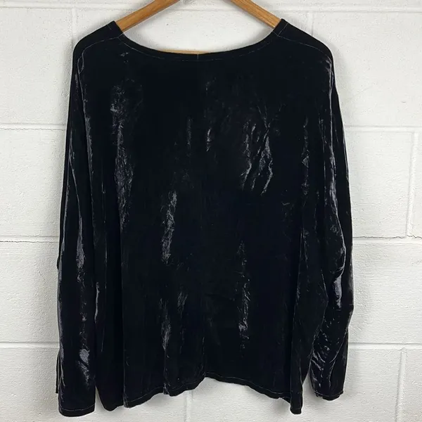 Eileen Fisher women’s v-neck drapey silk blend dolman long sleeve top size XL - Image 4