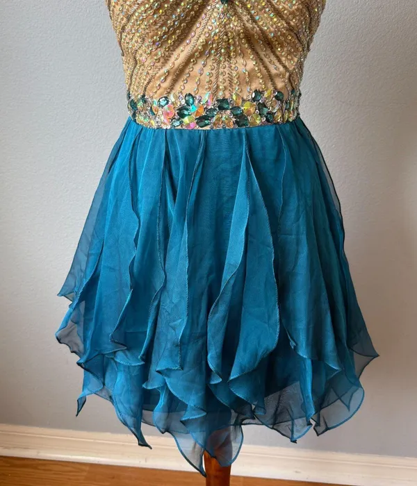 Sherri Hill Beaded Cocktail Mini Strapless Dress Size 10 - Image 5