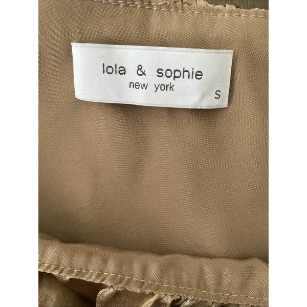 Lola & Sophie One Shoulder Ruffle Top Womens Size S Gold Metallic Party Blouse - Image 5