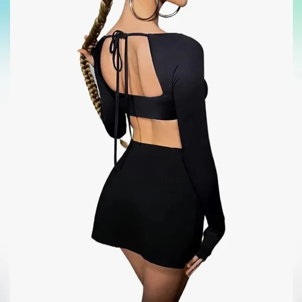Never Worn Black S Crop Top And Skirt Set - Image 2