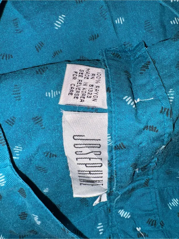 Women's Teal Maxi Skirt - Flowing Printed A-Line with Matching Shirt - Image 2