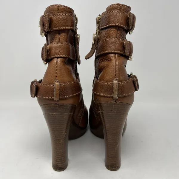 Juicy Couture Serena Boots Women's Size 9.5 Buckle Platform‎ Ankle Brown Booties - Image 8