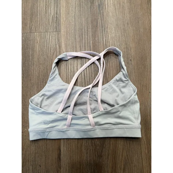 Lululemon Free To Be Bra Wild Light Grey Pink Strappy Sports Bra Size 6‎ LW2540S - Image 2