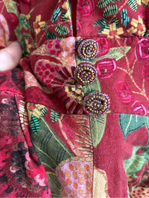 Farm Rio Red Forest Floral Print Romper S - Image 8