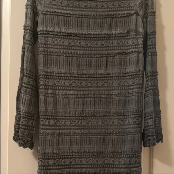 POL Elegant Dark Gray Fully Lined Lace &‎ Crochet Dress size smal - Image 7