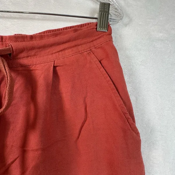 A New Day Womens Burnt Orange Wide Leg Drawstring High Rise Pants Size M Rust - Image 4