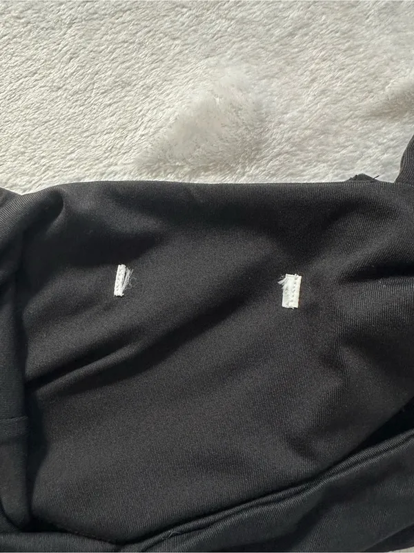 Zara Square Neck Cropped Tank Top Black Thick Wide Straps Size Small Minimalist - Image 6