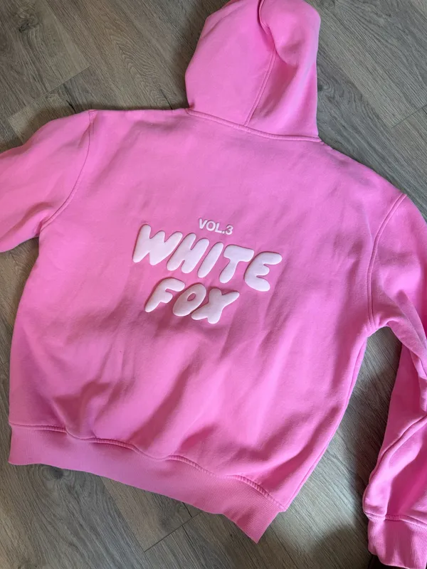 White Fox Pink Hoodie - Image 3