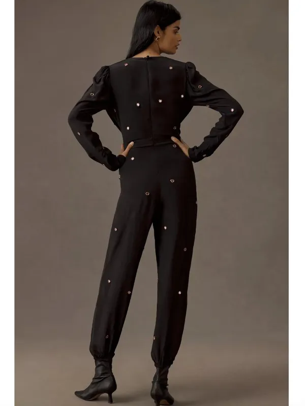 Farm Rio Black Mirror Embroidered Jumpsuit - Image 2