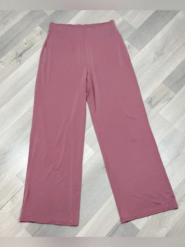 Express Jersey Knit Wide Leg Pants Rose Pink Small High Waist Lounge Athleisure - Image 3