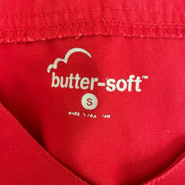 Butter Soft Women Scrub Top S Red Medical Uniform‎ Nurse Workwear Dental Casual - Image 2