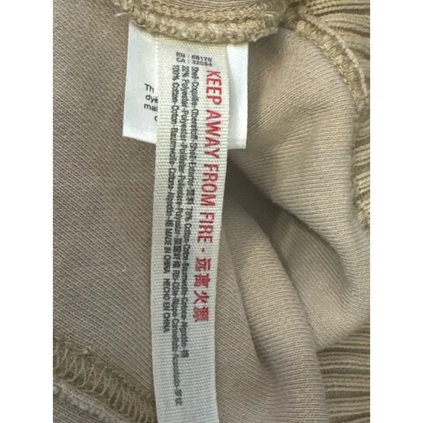 Free People Tikmo Hoodie Tan Acid Wash V-Neck Boxy Pullover Size Medium - Image 9