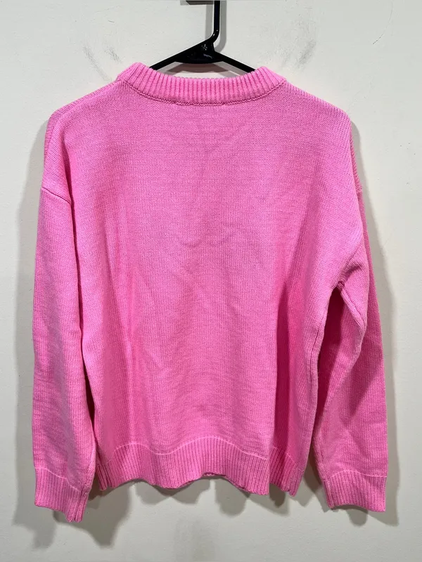 English Factory Weekday Motif Sweater In Pink size Small Wednesday pink - Image 7