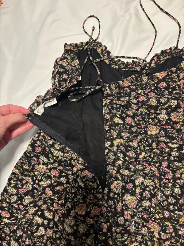 Mango black floral mini dress  - Image 4