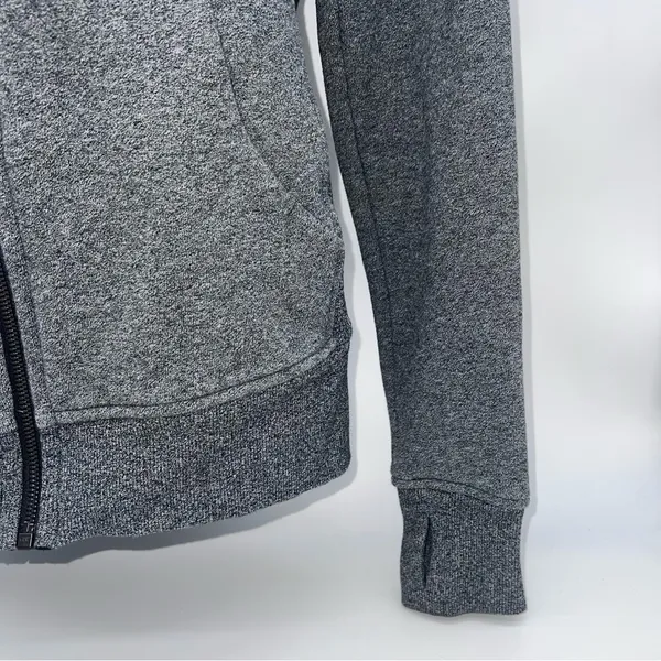 lululemon athletica Dk Gray Full Zip SCUBA Hoodie Jacket Front Pockets-Size 4 - Image 4