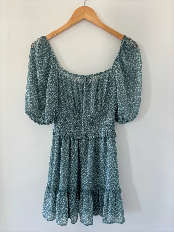 Trixxi Green Floral Midi Dress Size S - Image 3