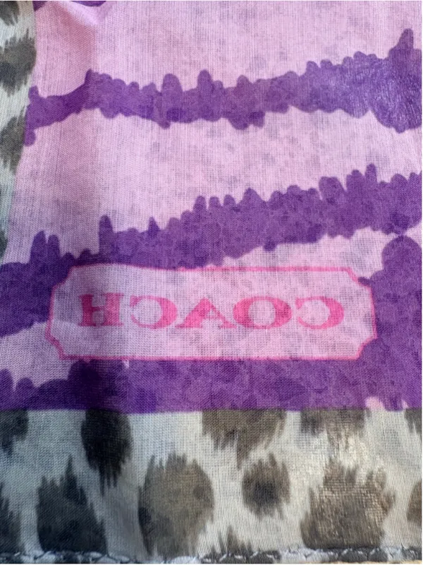 Coach Poppy Zebra Square Scarf 21”x21” Y2K - Image 4