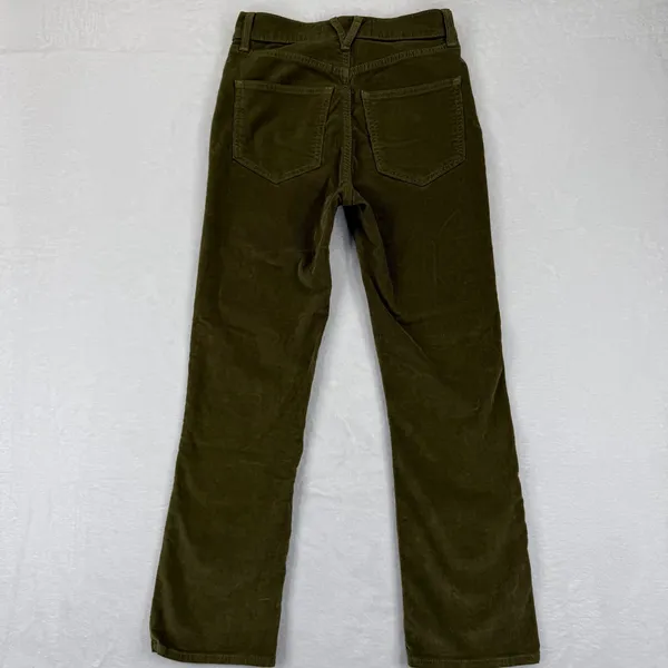 Veronica Beard Carly Kick Flare High Rise‎ Corduroy Pants Size 25 Olive Green - Image 9
