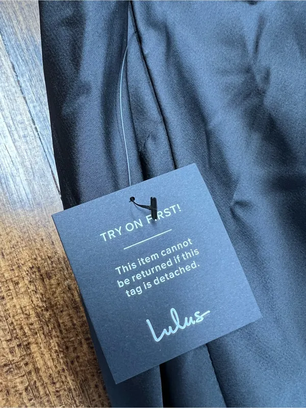 Lulus Signature Elegance Black Satin One-Shoulder Maxi Dress Size Large NWT - Image 9