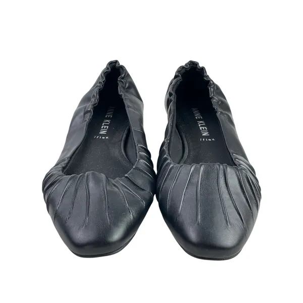 Anne Klein Crystell Women's Black Faux Leather Vegan Ballet Flat Shoes Size 10M - Image 2