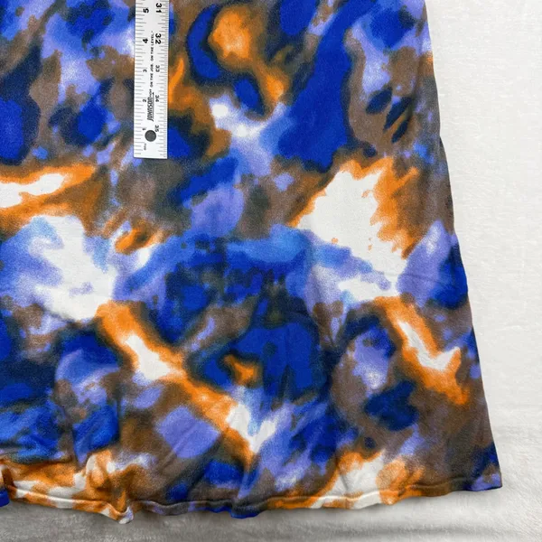 Zara Womens Abstract‎ Watercolor Knit Maxi Dress Blue Orange Strappy Size Medium - Image 6
