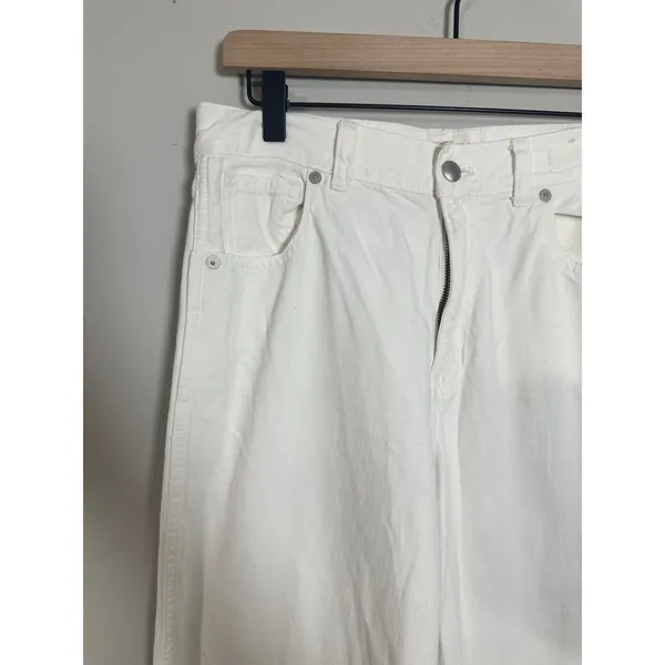 Madewell Superwide-Leg Jeans True White High Rise Rigid Cotton NS899 Size 27 - Image 6