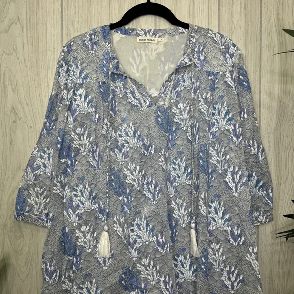 Roller Rabbit 100% Cotton Ugyen Leaves Serafina Tunic Coverup size S Small - Image 5