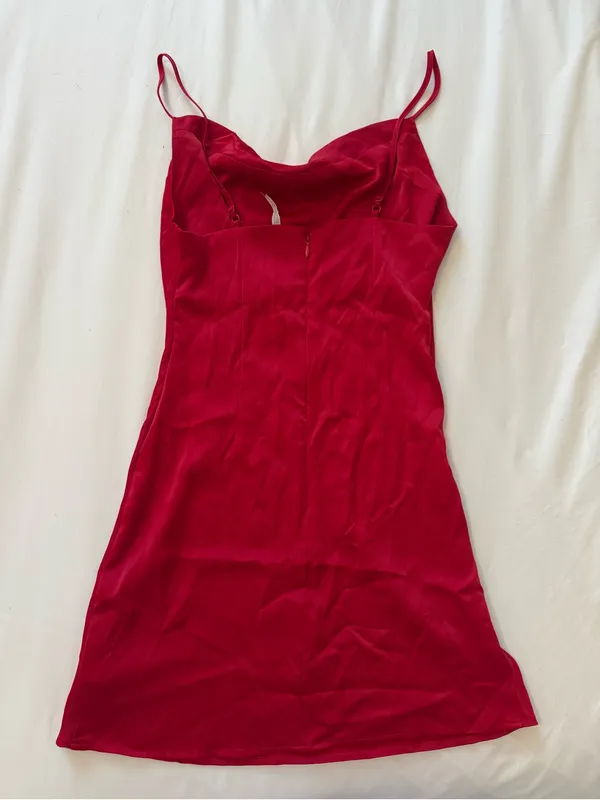 Urban Outfitters | Red Mallory Cowl Slip Mini Dress | Small - Image 3