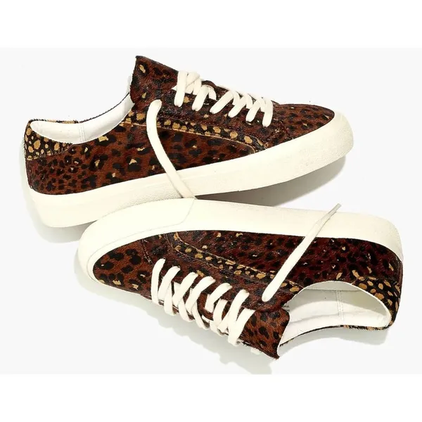 Madewell Sidewalk Calf Hair Leopard Cheetah Sneakers Women’s 7 - Image 3