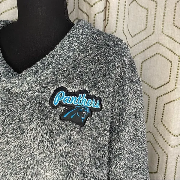 National Football League Carolina Panthers Charcoal Trifecta Fleece Pullover Sweatshirt Women's Size L - Image 3