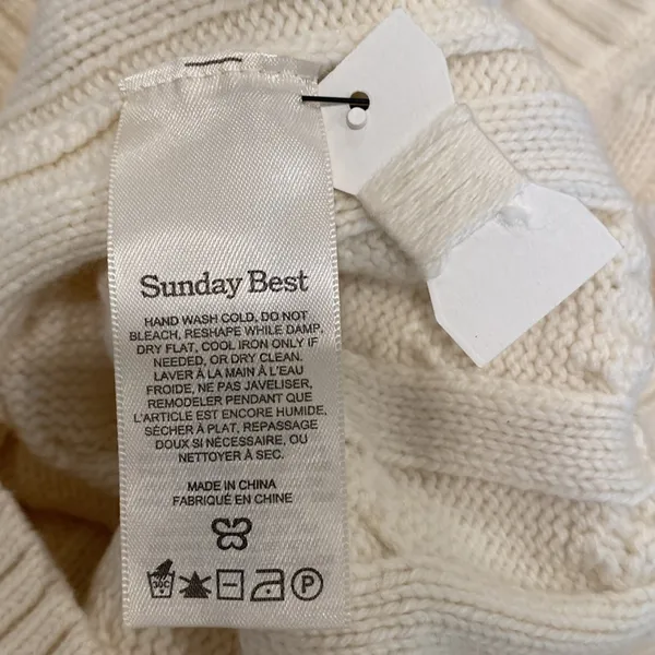 NWT Sunday Best Sz XS Winston Cable Knit Sweater Vest Merino Wool Cropped Preppy - Image 6