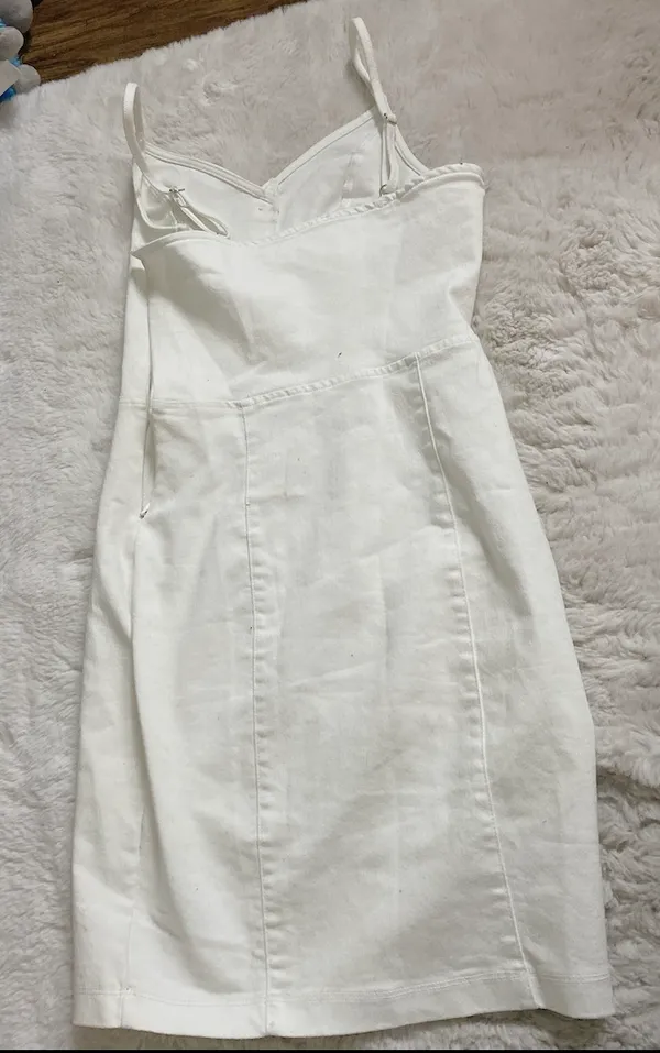 white jean dress Size M - Image 2