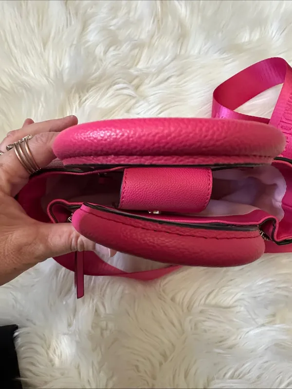 Madden NYC Hot Pink Mini Satchel with Detachable Strap & Rhinestone Pouch - Image 11
