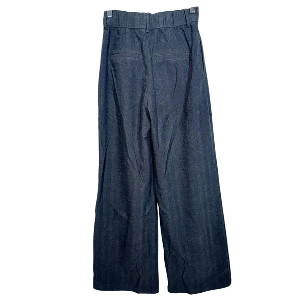 Abercrombie & Fitch Gray Black Pleated Wide Leg Dress Pants Trousers Womens 2XS - Image 2