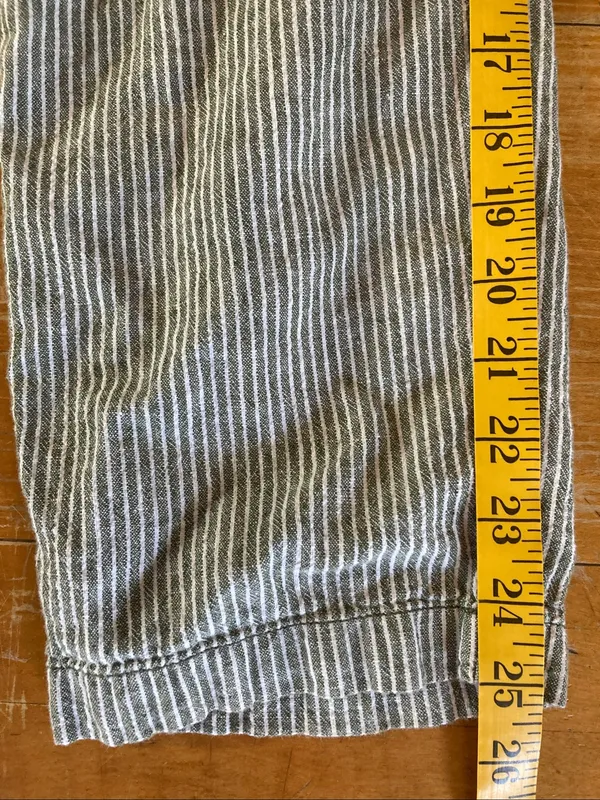Anthropologie Green Stripe Seashore Linen Cotton Pants Medium - Image 9