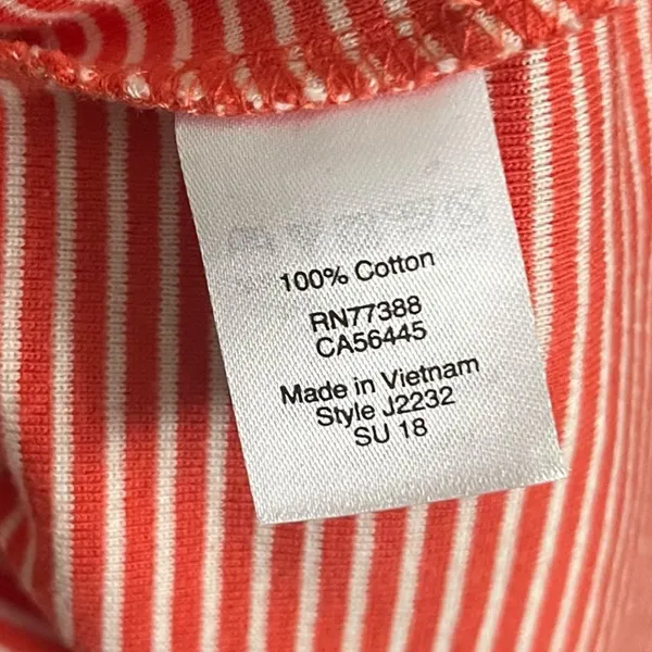 J. Crew Red Coral Striped Off-Shoulder Foldover Blouse Women's‎ XS Cotton Knit - Image 7