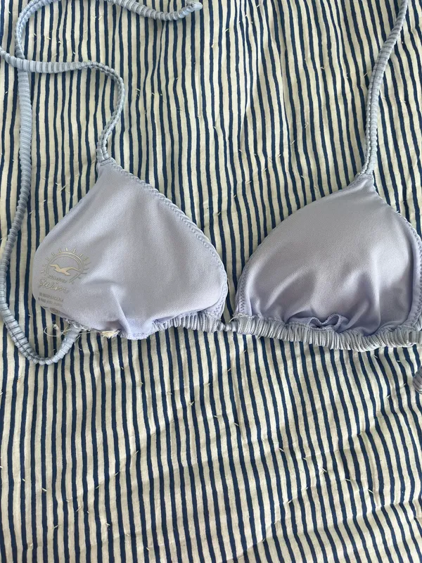Hollister baby blue ribbed triangle bikini top - Image 2
