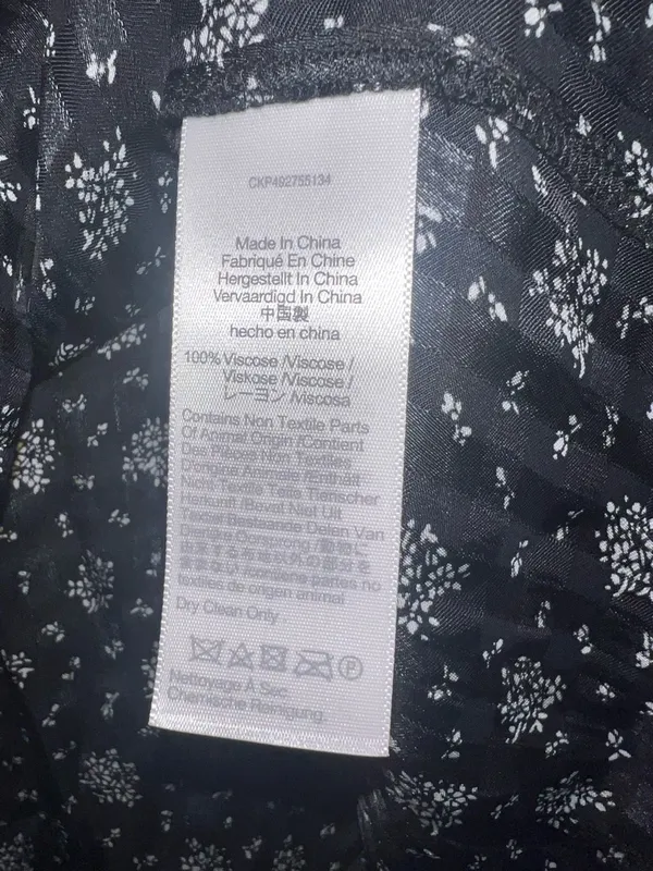 Madewell NWT Floral Button Up Blouse Black Long Sleeve Top Medium‎ - Image 10