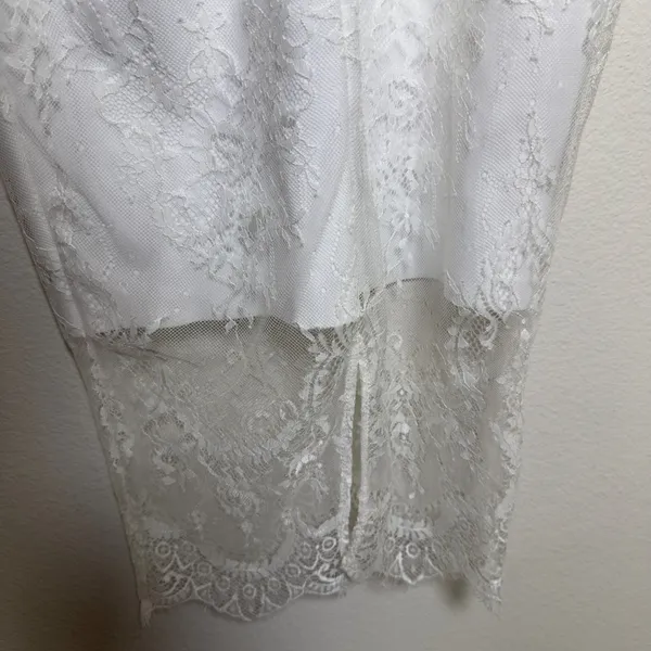 NEW Lulus Women No introduction Needed‎ Dress XS White Lace Party Event Bodycon - Image 5