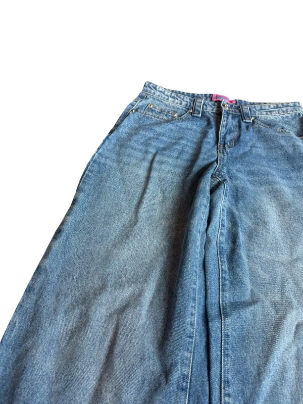 Edikted Wide Leg Jeans Medium Wash Denim Y2k Retro 2000s Cotton Size Small Women - Image 3