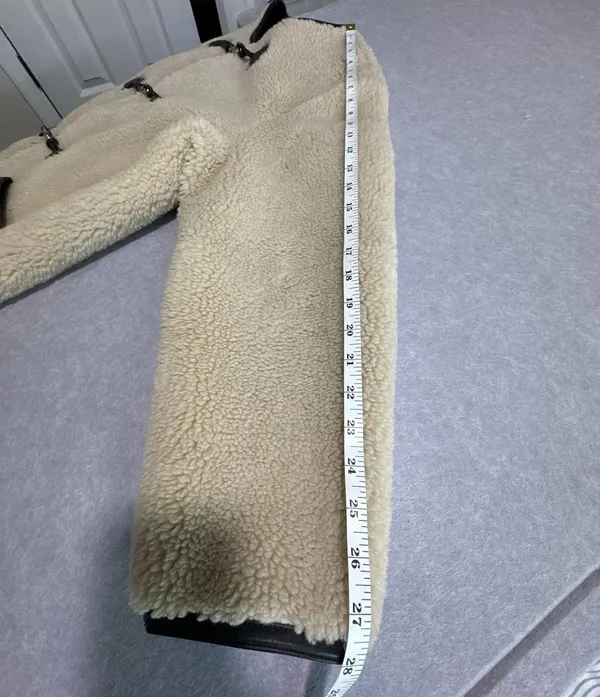 Dunst Collarless Buckled Shearling Jacket Size M - Image 8