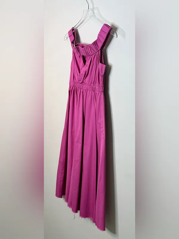 Anthropologie Maeve Pink Purple Fuchsia Mona Off Shoulder Midi Dress - Image 9