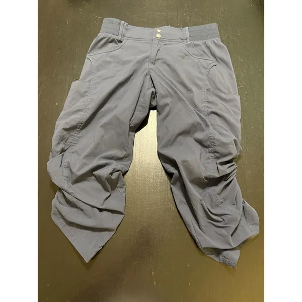Title Nine Clamber Pants Womens 8 Blue ruched Hiking Cargo Crop Trousers - Image 4
