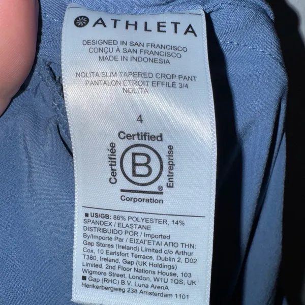 Athleta Lots Slim Tapered Crop Pants‎ Blue Size 4 - Image 6