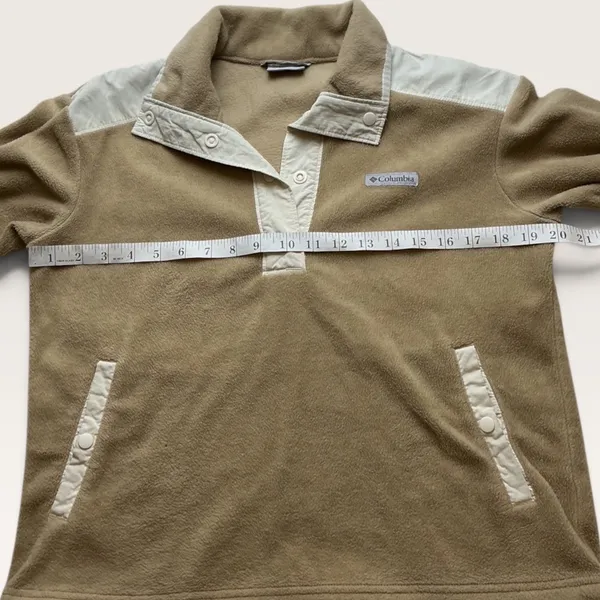 Columbia Womens Tan Cream Snap Fleece Pullover Sweater AL9102 Small - Image 8
