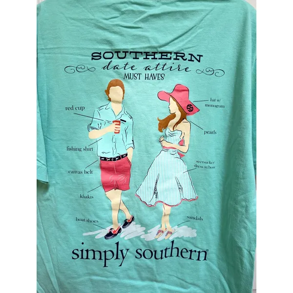 Simply Southern Southern Date Attire Must Haves Mint Graphic T-Shirt M NWT - Image 8