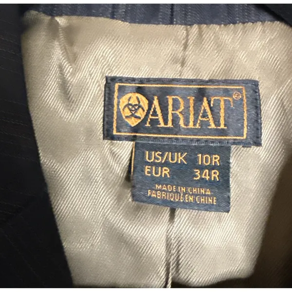 Ariat‎ Womens Size 10 Regular Worsted Wool 3 Button Blazer Pin Stripe Career - Image 3