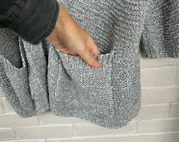 Aerie Grey Chunky Open Knit Oversized Cardigan Sweater Size XS/S - Image 5