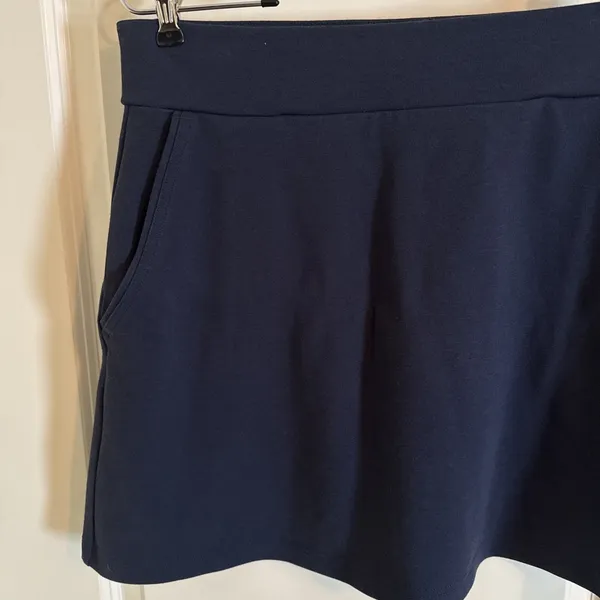 Fishers Finery Ponte Knit A Line Skirt Navy Blue Large‎ With Pockets - Image 2