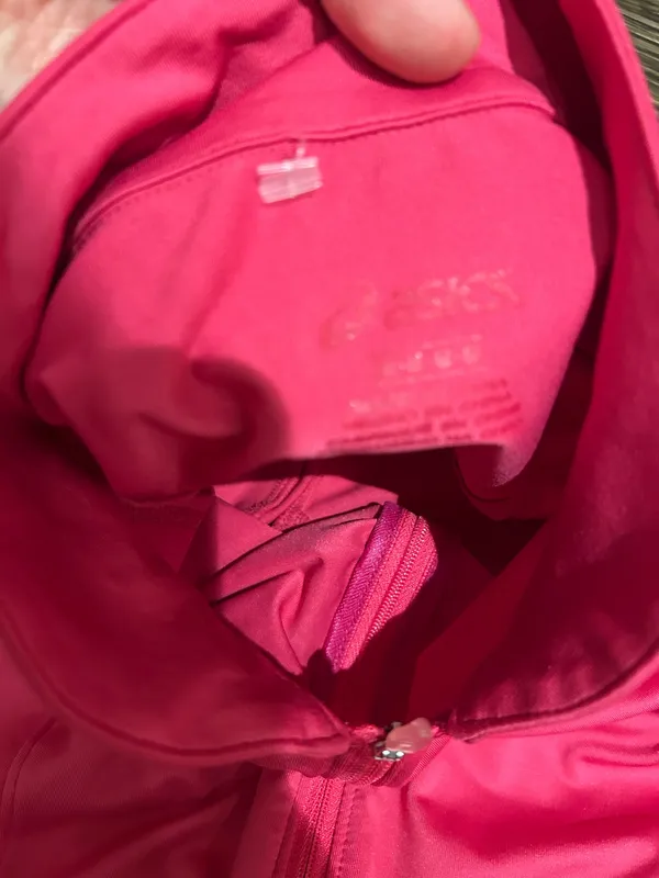 Pink long sleeve ASICS workout zip up   - Image 3
